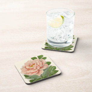 Tree Peony – Elegant Vintage Botanical Design Beverage Coaster