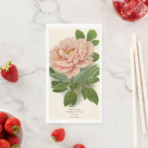 Tree Peony – Elegant Vintage Botanical Design Paper Guest Towels