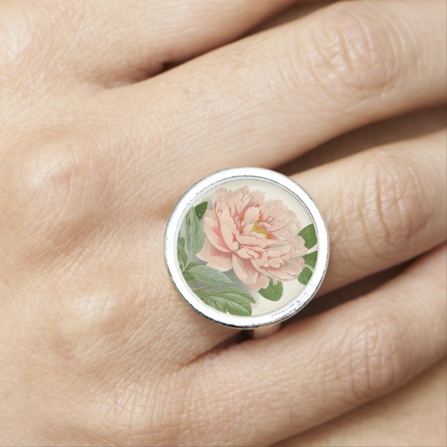 Tree Peony – Elegant Vintage Botanical Design Ring (In Situ)