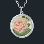 Tree Peony – Elegant Vintage Botanical Design Silver Plated Necklace<br><div class="desc">This exquisite vintage botanical design, inspired by Tree Peony (1896-1897), showcases the delicate beauty of peony flowers in full bloom. The intricate details and soft natural tones make it a perfect choice for lovers of classic floral artwork. Ideal for wedding stationery, home decor, and accessories, this timeless design brings a...</div>