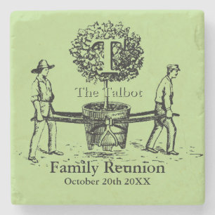 Tree Personalized Family Reunion Marble Coaster