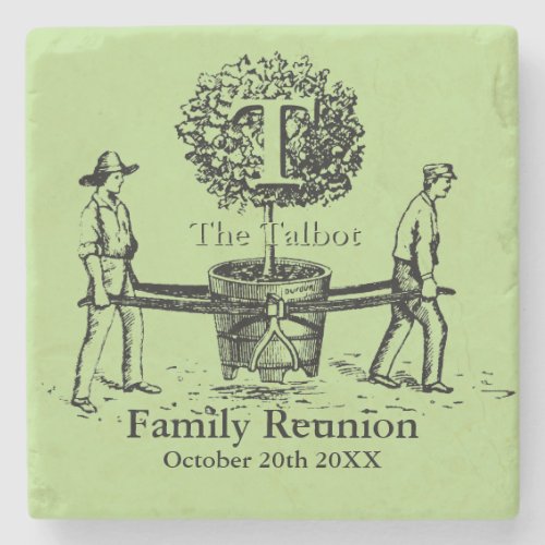 Tree Personalized Family Reunion Marble Coaster