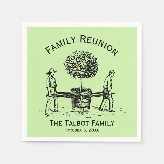 Tree Personalized Family Reunion Paper Napkins (Front)