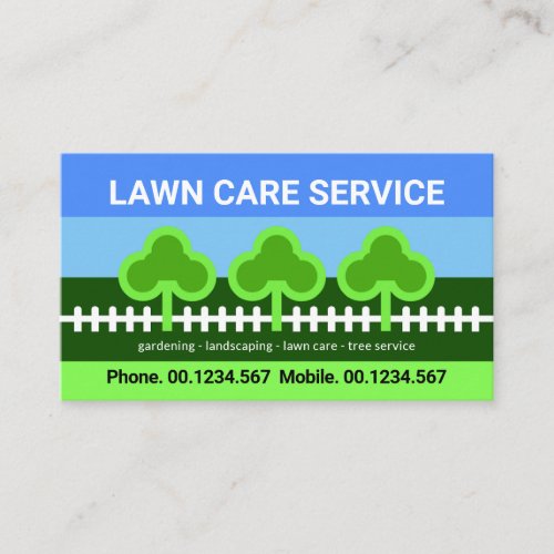 Tree Picket Fence Lawn Landscape Care Business Card