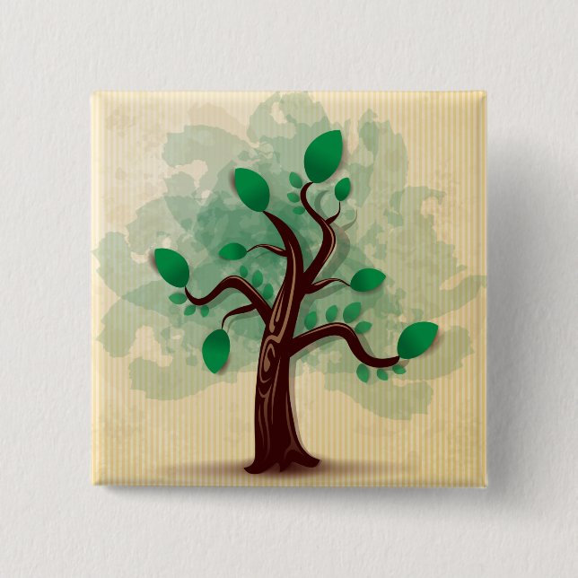 Tree Pinback Button (Front)