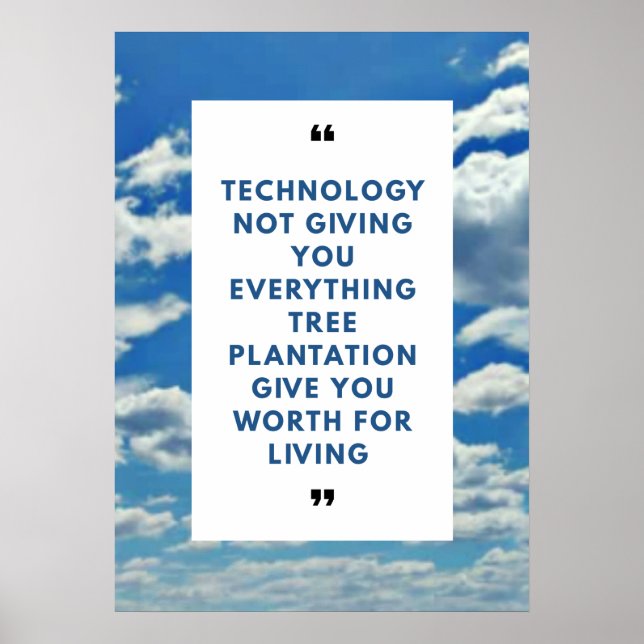 Tree Plantation Poster With A Message | Wall Art | (Front)