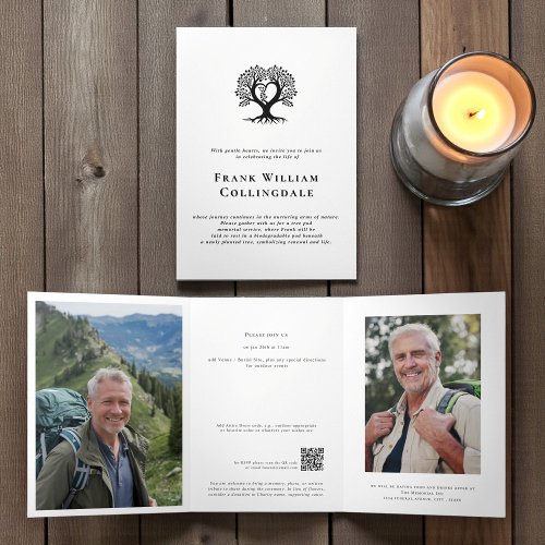 Tree pod Natural Burial Remembrance Invitation
