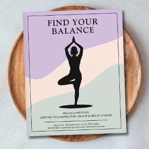 Tree Pose - Clean Yoga Instructor Flyer