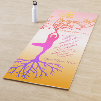 Tree Pose Vrksasana Yogi Silhouette Roots Nature Yoga Mat