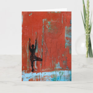 Tree Pose Yoga Girl Greeting Card