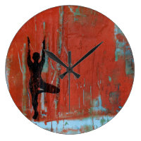 Tree Pose Yoga Girl Round Clock