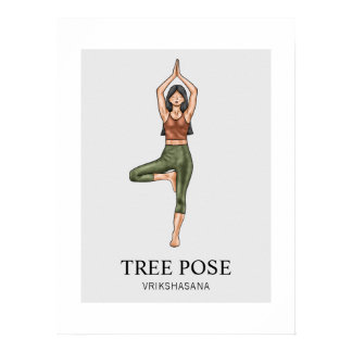 Tree Pose Yoga Stretching Balance Workout Woman Poster