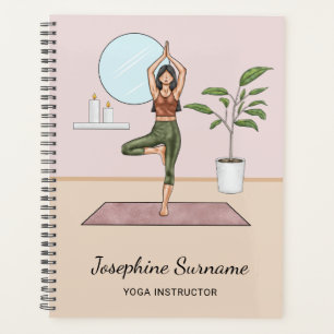 Tree Pose Yoga Vrikshasana Teacher And Custom Name Planner
