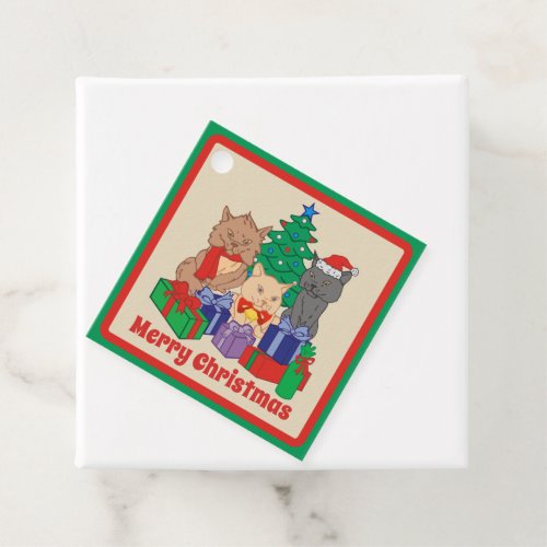 Tree Presents Personalized Christmas Cats Favor Tags