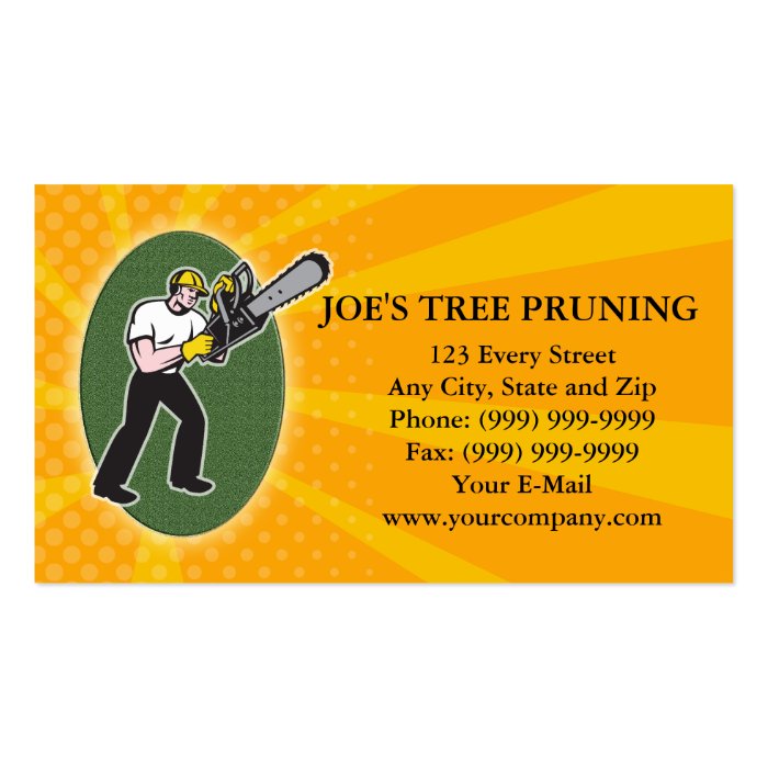 Tree Pruner Tree Surgeon Arborist Business Card