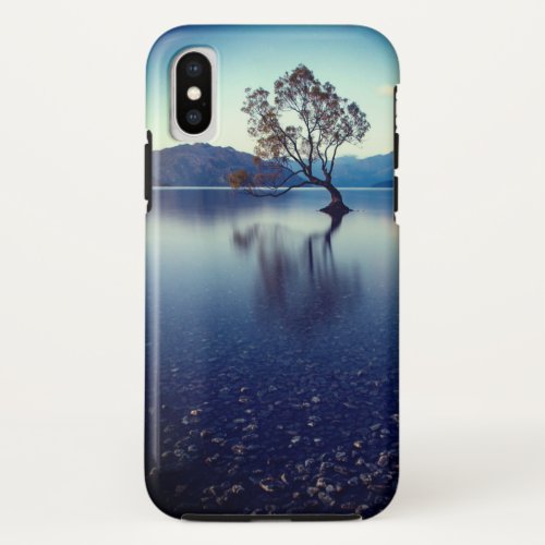 Tree Reflection Lake Horizon At Sunrise iPhone X Case