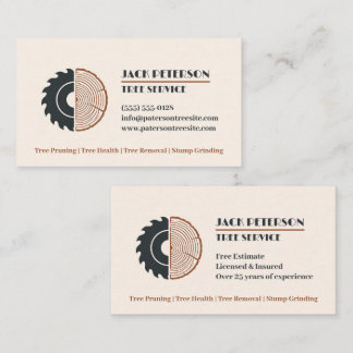 Tree Removal Cutting & Trimming Service Template Business Card