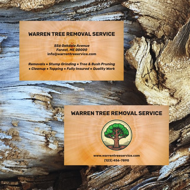 Tree Removal Service Company Business Card (Creator Uploaded)