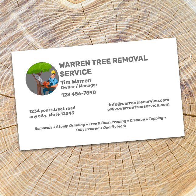 Tree Removal Service Company Business Card (Creator Uploaded)