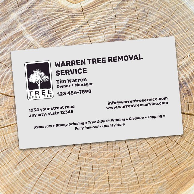 Tree Removal Service Company Business Card (Creator Uploaded)