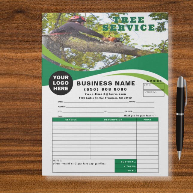 Tree Removal Service Invoice Estimate Template Notepad (Creator Uploaded)