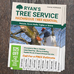 Tree Removal Service Phone Number Flyer<br><div class="desc">Traditional tree logo on dark green background with placement for your photo. Easily change color of tree.</div>