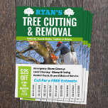 Tree Removal Service, Phone Number Flyer<br><div class="desc">Traditional tree logo on dark green background with placement for your photo. Easily change color of tree.</div>