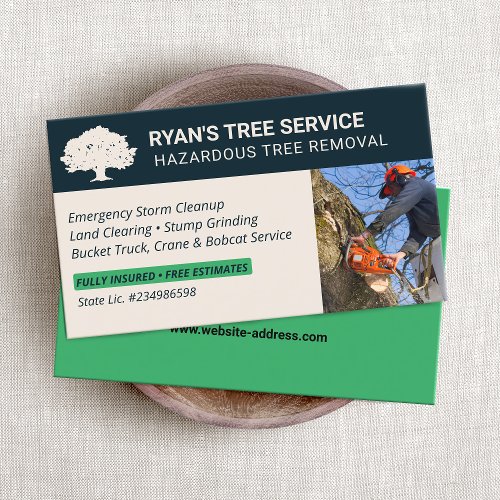 Tree Removal Service Photo Business Card