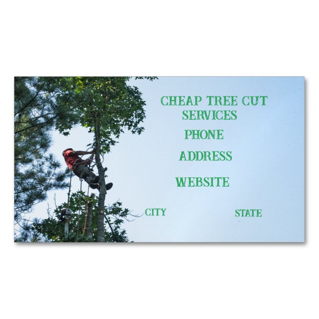 Tree Removal Services Business Card Magnet (Front)