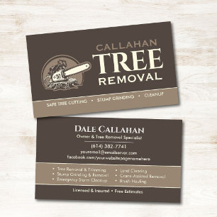 Tree Removal & Stump Grinding Services Business Card