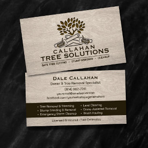 Tree Removal & Stump Grinding Services Business Card