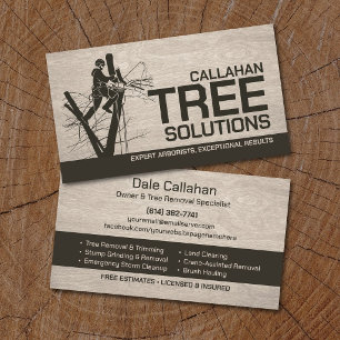 Tree Removal & Stump Grinding Services Business Card