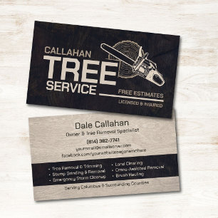 Tree Removal & Stump Grinding Services Business Card