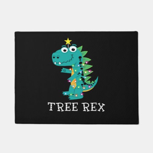 Tree Rex Animal Pun Funny Dinosaur Christmas Paja Doormat