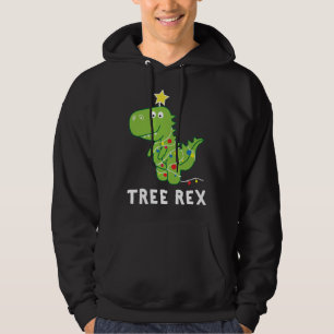 Tree Rex. Animal Pun Funny Dinosaur Christmas Paja Hoodie