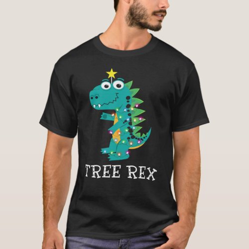 Tree Rex Animal Pun Funny Dinosaur Christmas Paja T_Shirt