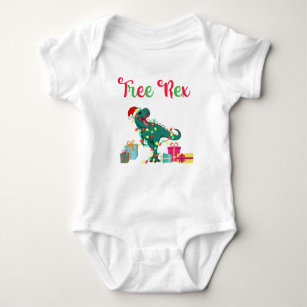 tree rex christmas baby outfit baby bodysuit
