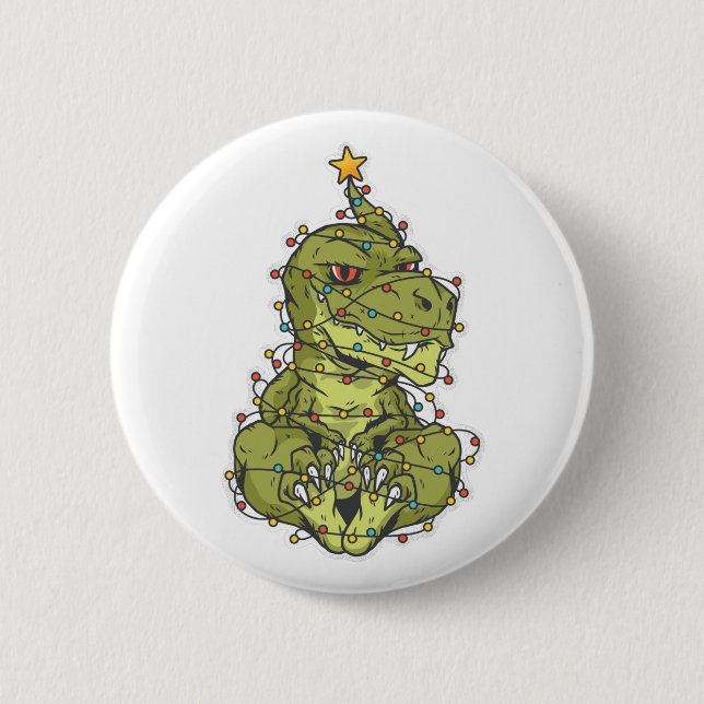 Tree Rex Christmas Button (Front)