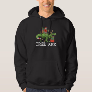 Tree Rex Christmas Dinosaur Pajamas Santa Claus Ki Hoodie