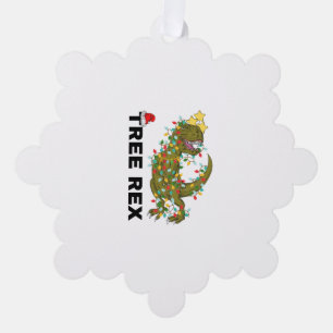 Tree Rex Christmas Dinosaur T Rex 2 Ornament Card