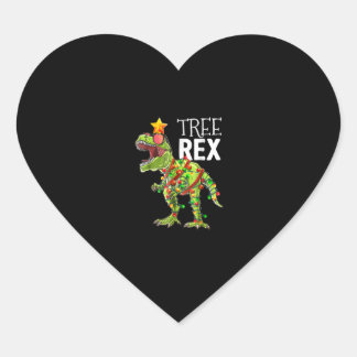 Tree Rex Christmas Lights Dinosaur Heart Sticker