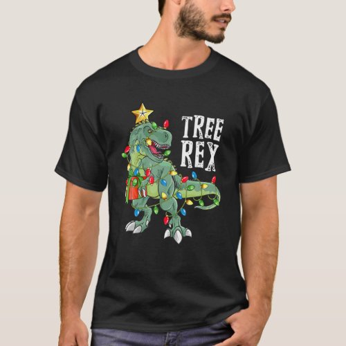 Tree Rex Christmas Tee Dinosaur Xmas Gift For Kids