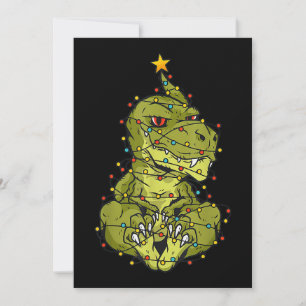Tree Rex Dinosaur Christmas Costume Xmas Tree Ligh Invitation