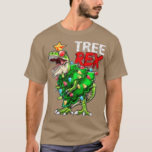 Tree Rex Dinosaur Christmas Tree Costume Ornaments T_Shirt