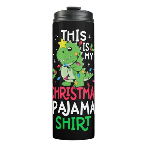 Tree Rex Dinosaur Christmas Tree Pajamas Gift for  Thermal Tumbler