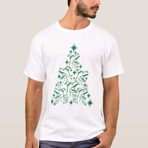 Tree Rex Dinosaur Dino Christmas Christmas Tree Fu T_Shirt