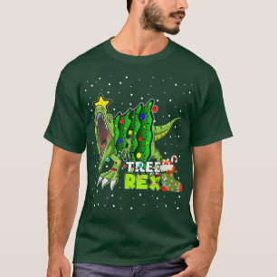 Tree Rex Dinosaur Pajamas Christmas Lights for Men T-Shirt