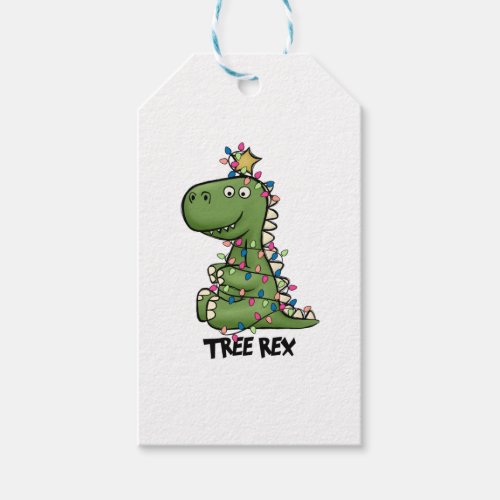 Tree Rex Funny Dinosaur Christmas Gifts   Gift Tags