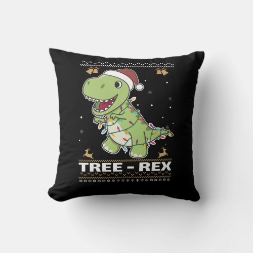 Tree_Rex Funny Dinosaur Pun T_Rex Adult Cloth Face Throw Pillow