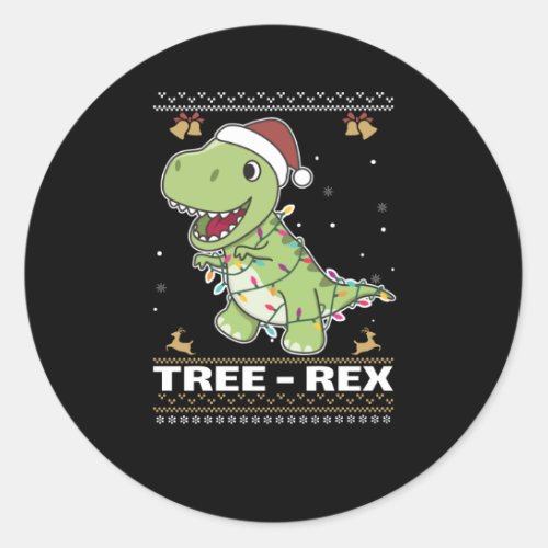 Tree_Rex Funny Dinosaur Pun T_Rex Classic Round Sticker